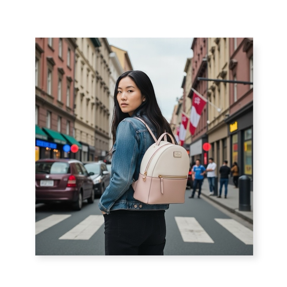 Kate Spade  KSNY Sammi Grove Street Backpack Bag  Rose Cloud Cement  WRKU4894